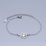 Stainless Steel Link Bracelet Lobster Clasp Clover Gold Silver Adjustable P265