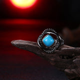 Platinum Black Gunmetal Plated Ring Halo Womens Kallaite Stone Blue B504