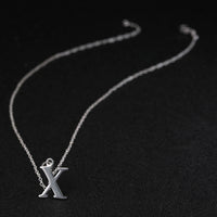 Sterling Silver Plated Necklace Women Pendant Initial Letter Alphabet B375