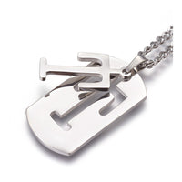 Stainless Steel Initial Pendant Necklace Lobster Chain Alphabet Letter 27" A385