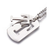 Stainless Steel Initial Pendant Necklace Lobster Chain Alphabet Letter 27" A385
