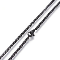 304 Stainless Steel Box Chain Necklaces Black Rose Gold Silver 23.62'' P386