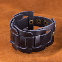 Leather Bracelet Brown 9 Inches 40MM Push button L443