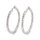 Stainless Steel Hoop Earring Hypoallergenic Ear Nut Twisted Ring Gold Z283