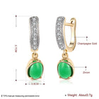 Platinum Plated Earrings Drop Dangle AAA Zirconia Blue Latch Back Clasp L591