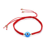 Adjustable Nylon Thread Braided Bead Bracelet Handmade Evil Eye Gold Z143