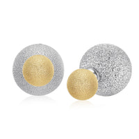 Rose Yellow Gold Platinum Plated Earrings Stud Push Back Clasp L642