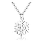 304 Stainless Steel Pendant Necklace Snowflake Stainless Steel 16" 1mm A401
