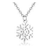 304 Stainless Steel Pendant Necklace Snowflake Stainless Steel 16" 1mm A401