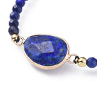 Adjustable Natural Labradorite Braided Bead Bracelets Brass Findings P509