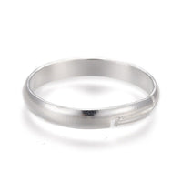 Stainless Steel Plain Band Ring Silver Gold Black Adjustable Size Z735