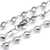 Stainless Steel Necklace Lobster Ion Plating  IP Oval Gold 17.7" 45cm Z636