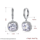 Yellow Gold Platinum Plated Earrings  Drop Dangle Zirconia Latch Back Clasp L594