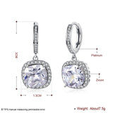 Yellow Gold Platinum Plated Earrings  Drop Dangle Zirconia Latch Back Clasp L594