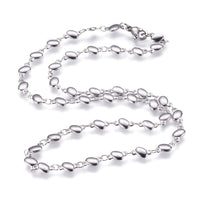 Stainless Steel Necklace Lobster Ion Plating  IP Oval Gold 17.7" 45cm Z636
