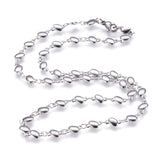 Stainless Steel Necklace Lobster Ion Plating  IP Oval Gold 17.7" 45cm Z636