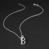 Sterling Silver Plated Necklace Women Pendant Initial Letter Alphabet B375