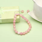 Glass Stone Beads Bracelet Adjustable Size 7MM  Lace Up Clasp L532