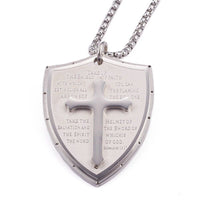 Stainless Steel Pendants Necklace Box Lobster Shield Cross Gunmetal 24" Z634