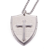 Stainless Steel Pendants Necklace Box Lobster Shield Cross Gunmetal 24" Z634