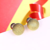 Rose Yellow Gold Platinum Plated Earrings Stud Push Back Clasp L642