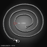 Stainless Steel Necklace Chain Rolo Box Chain 18-20 Inches 2MM Lobster B197