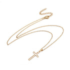 304 Stainless Steel Chain Pendant Necklace Lobster Cross Gold 18" 1.5mm  A214