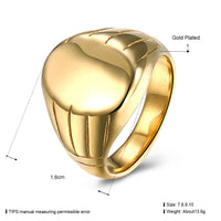 Stainless Steel Yellow Gold Platinum Black Gunmetal Plated Mens Plain Band Ring B554