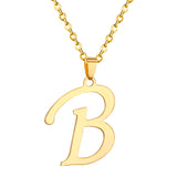 Stainless Steel Women's Unisex 18 Inch Necklace Pendant Letter Lobster Clasp S2