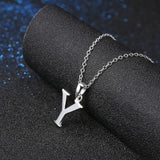 Sterling Silver Plated Necklace Women Pendant Initial Letter Alphabet B375