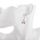 Rose Gold Plated Earrings Drop Dangle  Fish Hook Dolphin .52" L192