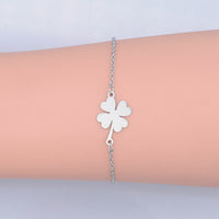 Stainless Steel Link Bracelet Lobster Clasp Clover Silver Gold Adjustable P266