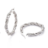 Stainless Steel Hoop Earring Hypoallergenic Ear Nut Twisted Ring Gold  Z284