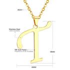 Stainless Steel Women's Unisex 18 Inch Necklace Pendant Letter Lobster Clasp S2