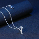 Sterling Silver Plated Necklace Women Pendant Initial Letter Alphabet B375