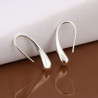 Sterling Silver P Threader Drop Dangle Hook Earrings L18