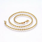 304 Stainless Steel Rope Chain Necklace Lobster Gold 18-20" 2mm  A426