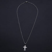 Stainless Steel Pendant Necklace Lobster Clasp Cross Gold 17.71" 1.5mm P100