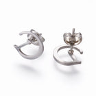 Stainless Steel Set Stud Earring Pendant Necklace Alphabet Letter 17.7" P495
