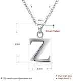 Sterling Silver Plated Necklace Women Pendant Initial Letter Alphabet B375