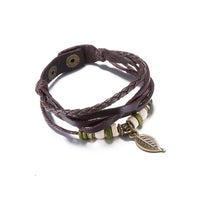 Leather Bracelet Butterfly 8 Inches 15MM Push button  L441