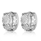 Platinum Silver Hoop Earrings Platinum 13x14x6mm  1mm P180