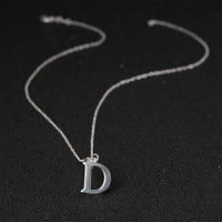 Sterling Silver Plated Necklace Women Pendant Initial Letter Alphabet B375