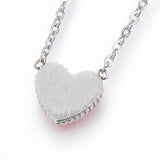 Stainless Steel Set Pendant Necklace Earring Bracelet Enamel Heart Red Gold P748