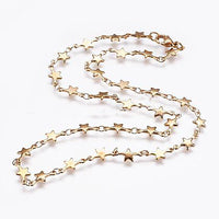 Stainless Steel Chain Necklaces Lobster Star Silver 17.7 inches 45cm Z646