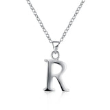 Sterling Silver Plated Necklace Women Pendant Initial Letter Alphabet B375