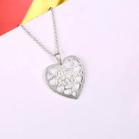 Yellow Gold Platinum Plated Necklace Women's Pendant Heart Lobster Clasp B281