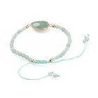 Adjustable Natural Labradorite Braided Bead Bracelets Brass Findings P509