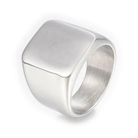 316 Stainless Steel Band Rings Men Wide Band Ring Rectangle Black Gold Z695