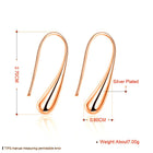 Silver Plated Threader Drop Dangle Hook Rose Yellow Gold Black Earrings L18